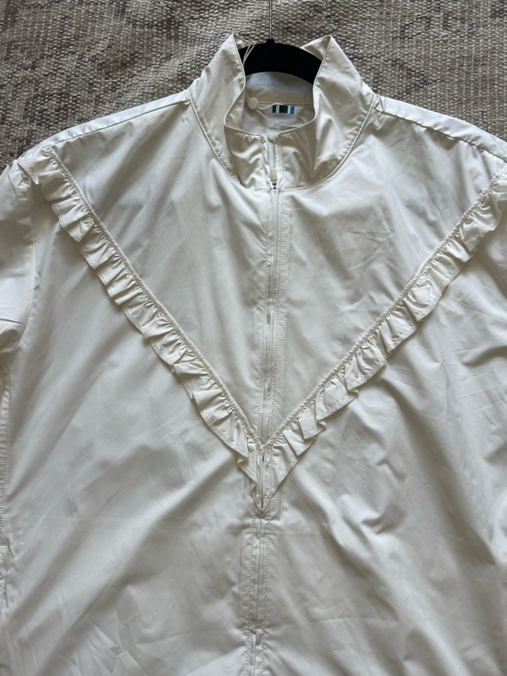 Tory Sport White Zip-Front Jacket with Subtle Trim - Picture 7 of 7